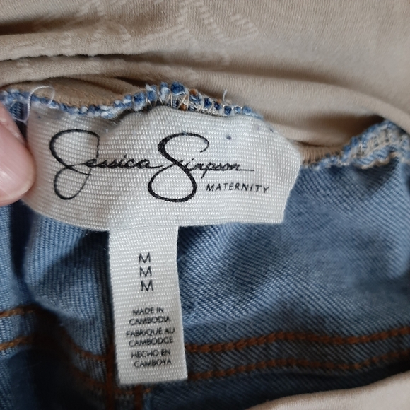 Jessica Simpson Over Belly Maternity Blue Jeans, Straight leg. Size Medium, - Picture 7 of 14